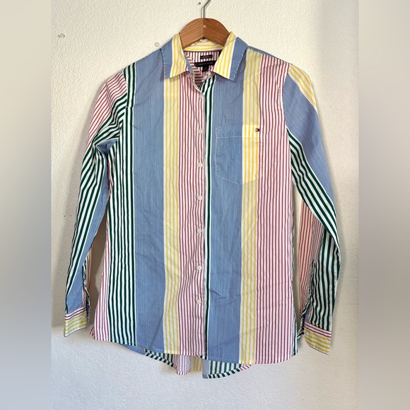 Tommy Hilfiger Other - Tommy Hilfiger Primary Color Striped Relaxed Fit Button Down size S